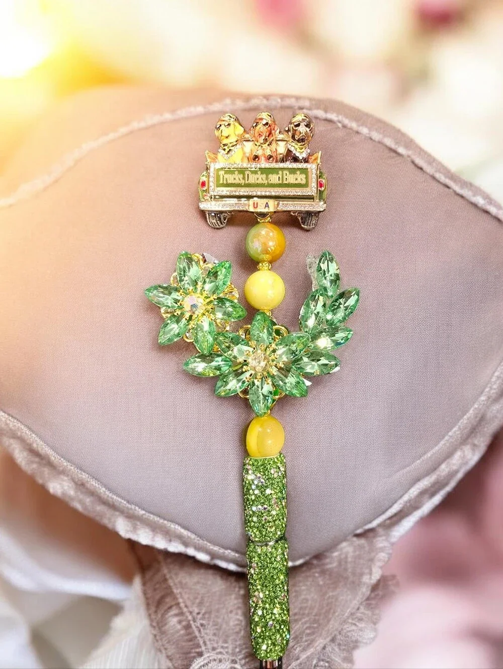Handmade sparkling green